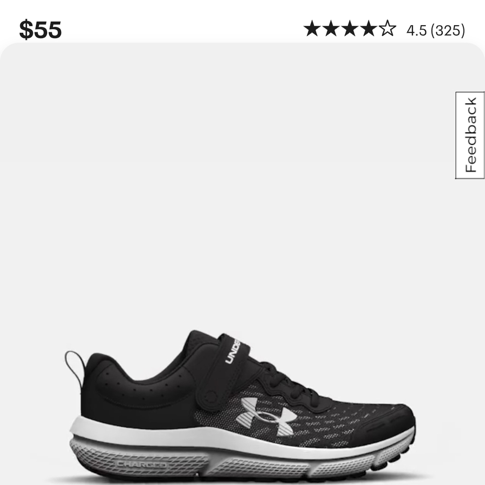 Under Armour Kids Black Running Shoes